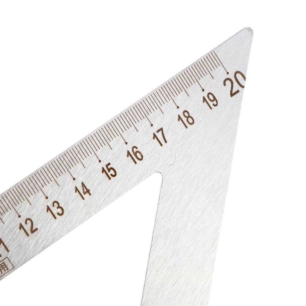 90 Right Angle Stainless Steel Triangle Ruler Woodworking Drawing Tools (L)