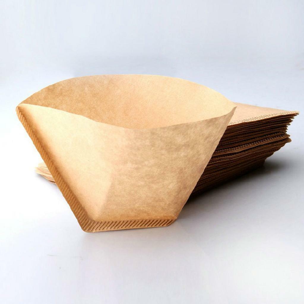 100 Pieces Coffee Filter Paper #4 for 2-4 Cups Coffee Makers Unbleached