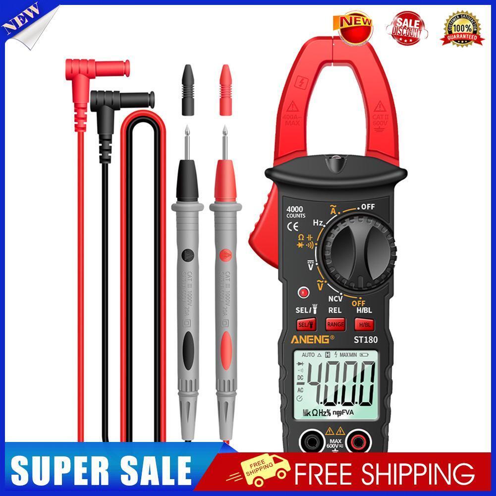 ST180 4000 Counts Digital Current Clamp Meter NCV Multimeter Tester (Red)