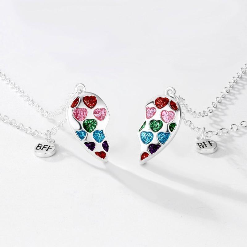 Magnet Matching Couple Necklace Friendship Heart Pendant Charm Chain Necklace