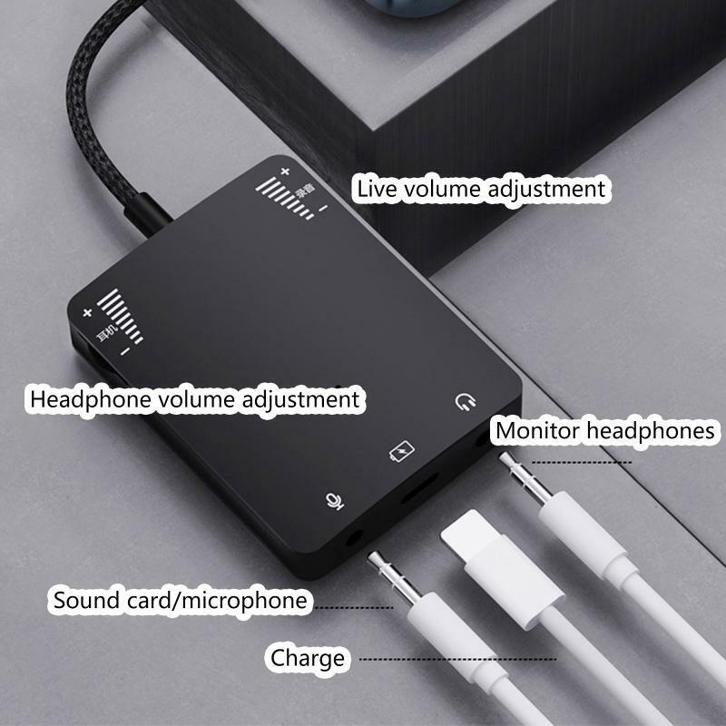 External USB-C Sound Card 3in1 Type-C to 3.5mm Audio Earphone Interface Adapter