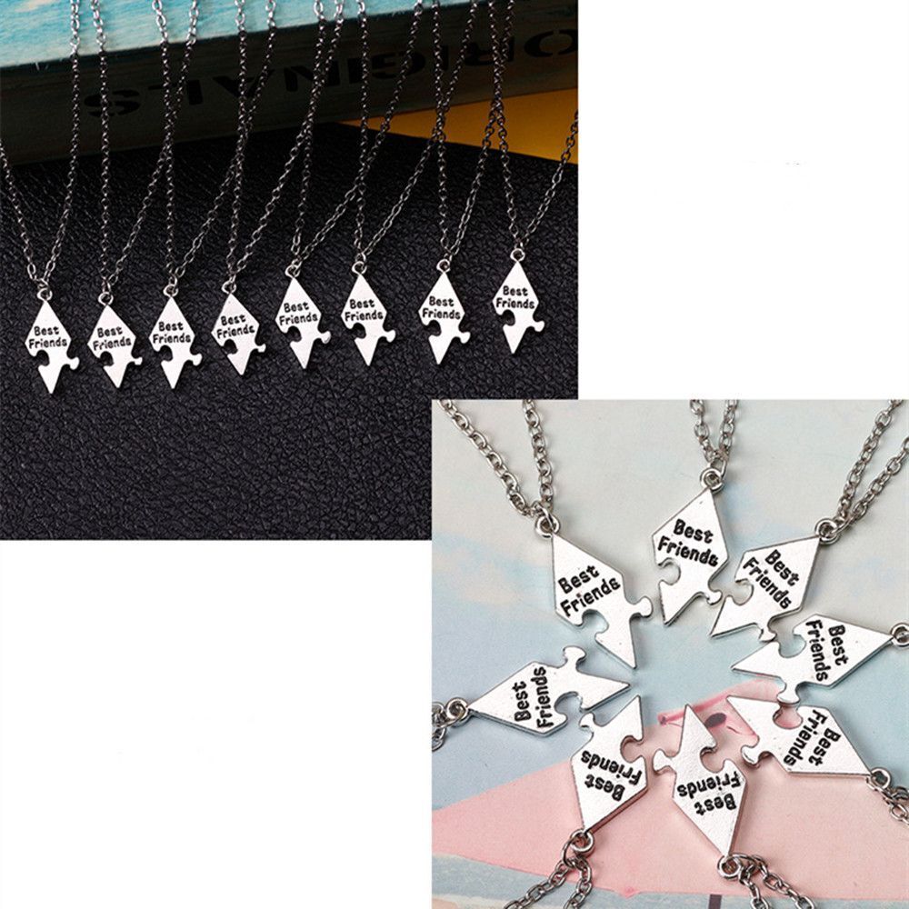 Pendant Bff Friendship Necklace Puzzle Piece Best Friend Necklace Stitching