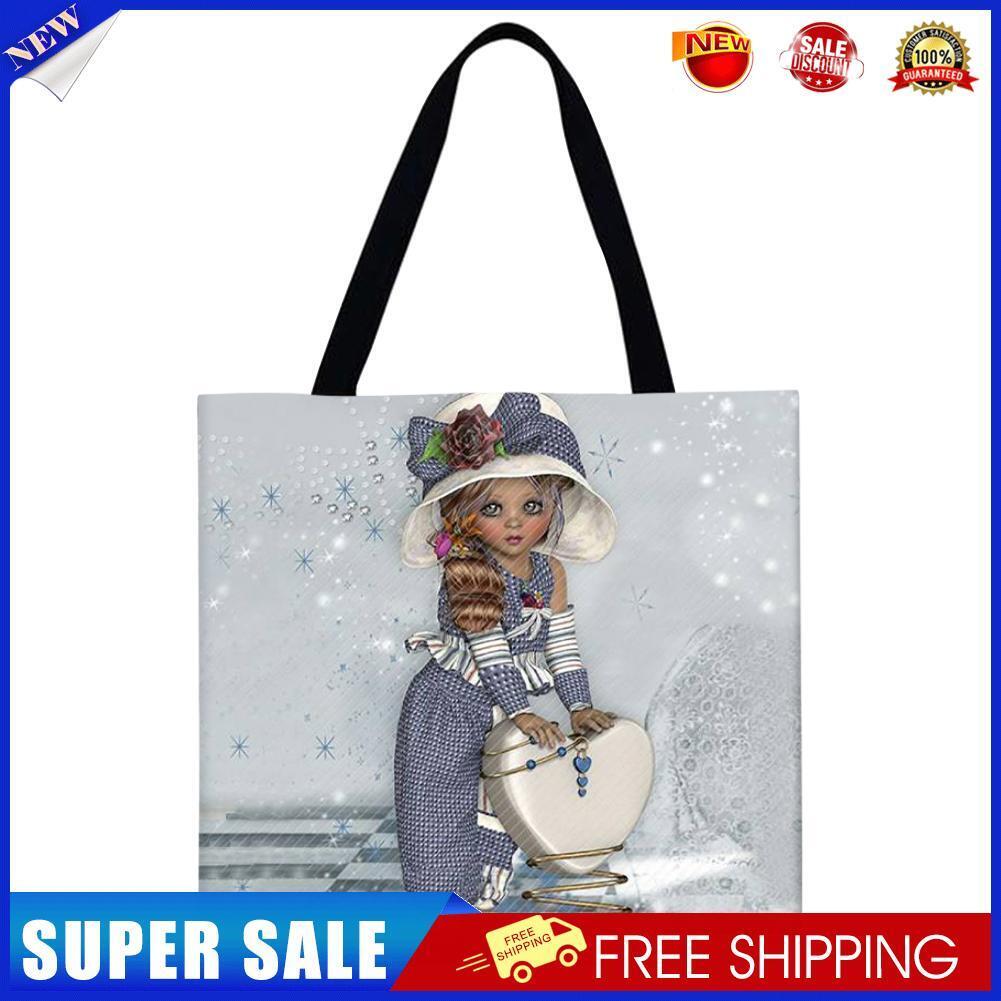 Elf girl Printed Shoulder Shopping Bag Casual Large Tote Handbag (40*40cm)