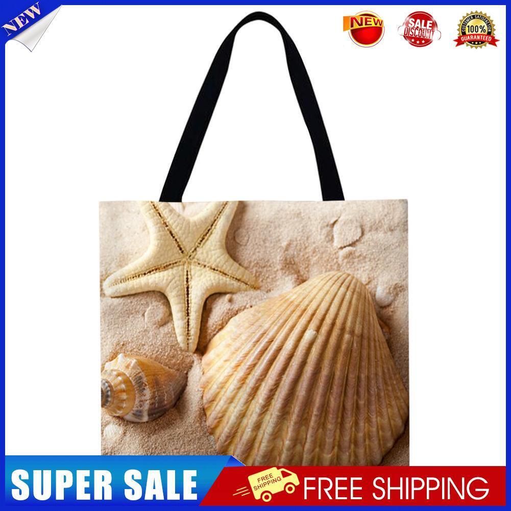 Beach starfish shell Printed ShoulderShopping Bag Casual Large Tote Handbag