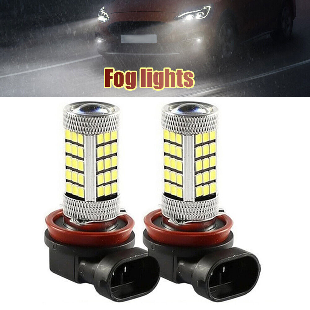 2pcs H8 LED Car Fog Light Bulbs 6000K 3030 SMD LED Fog Lamp Bulbs 12-24V