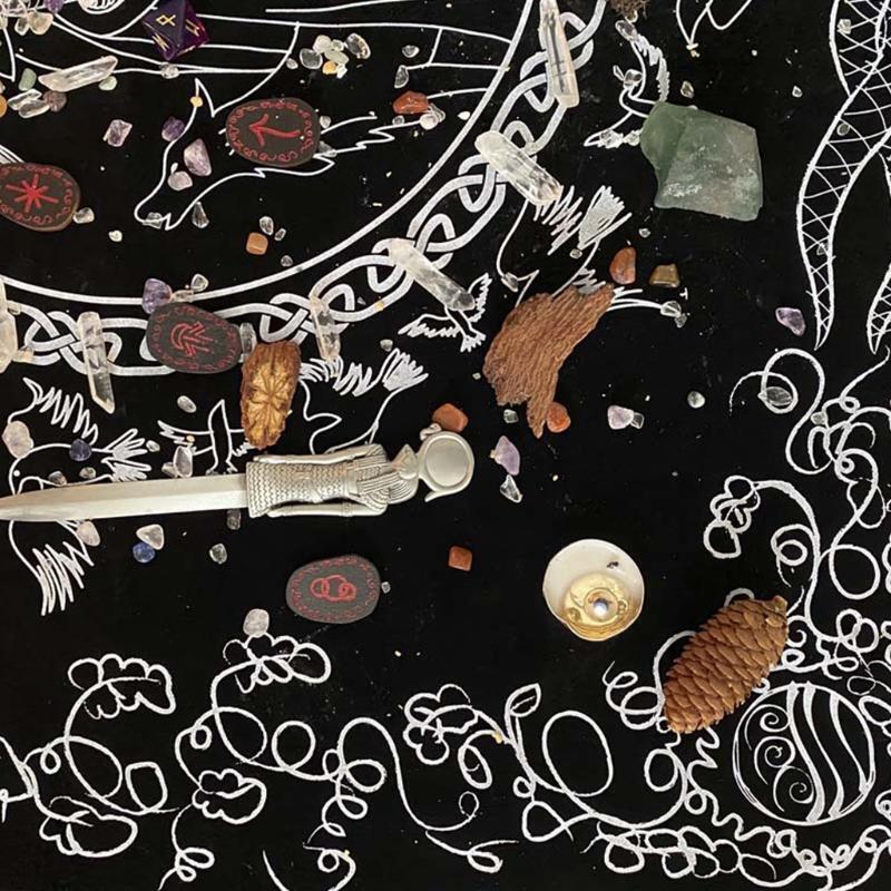 74x60cm Divination Altar Prayer Tablecloth Board Astrology Velvet Table Cloth