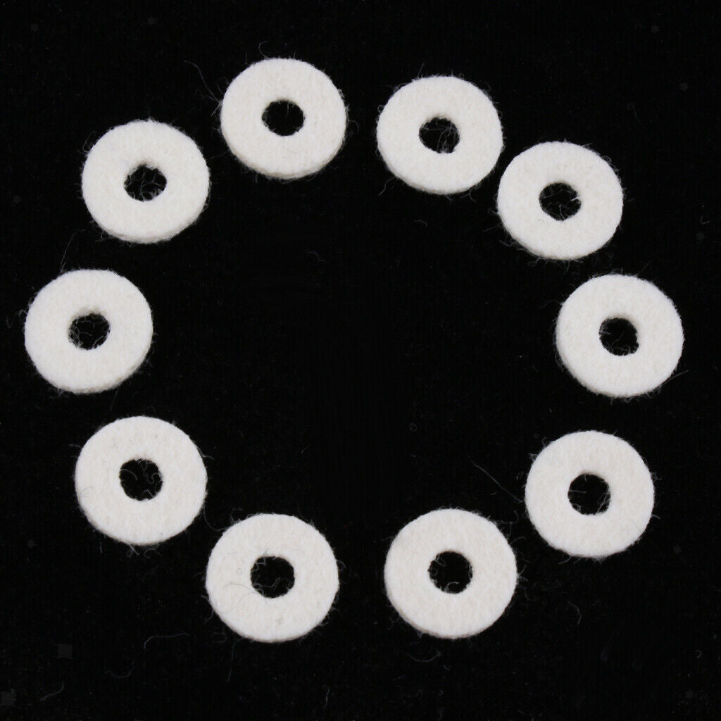 10 Pieces Trumpet Felt Washers Brass Instrument  White