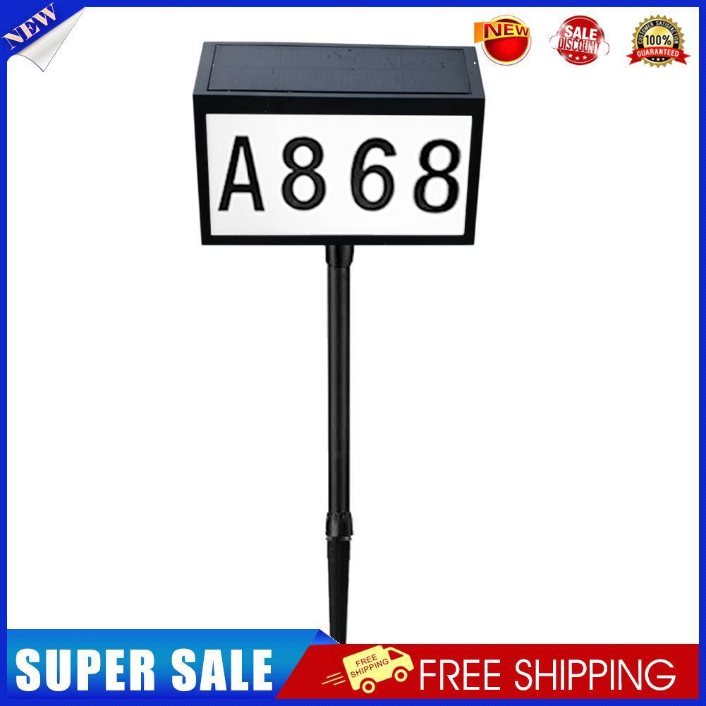 LED Solar House Number Light Digital Address Indication Doorplate Light (A)
