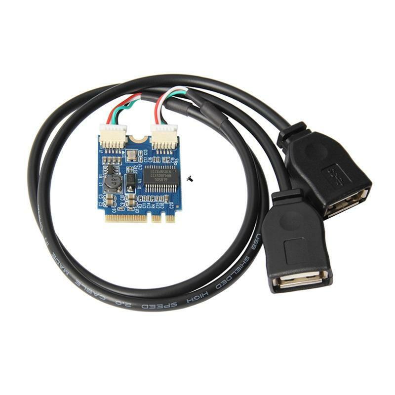 M.2 NGFF Key A-E to Dual USB2.0 Extension Cable Card M.2 to USB Expansion Card