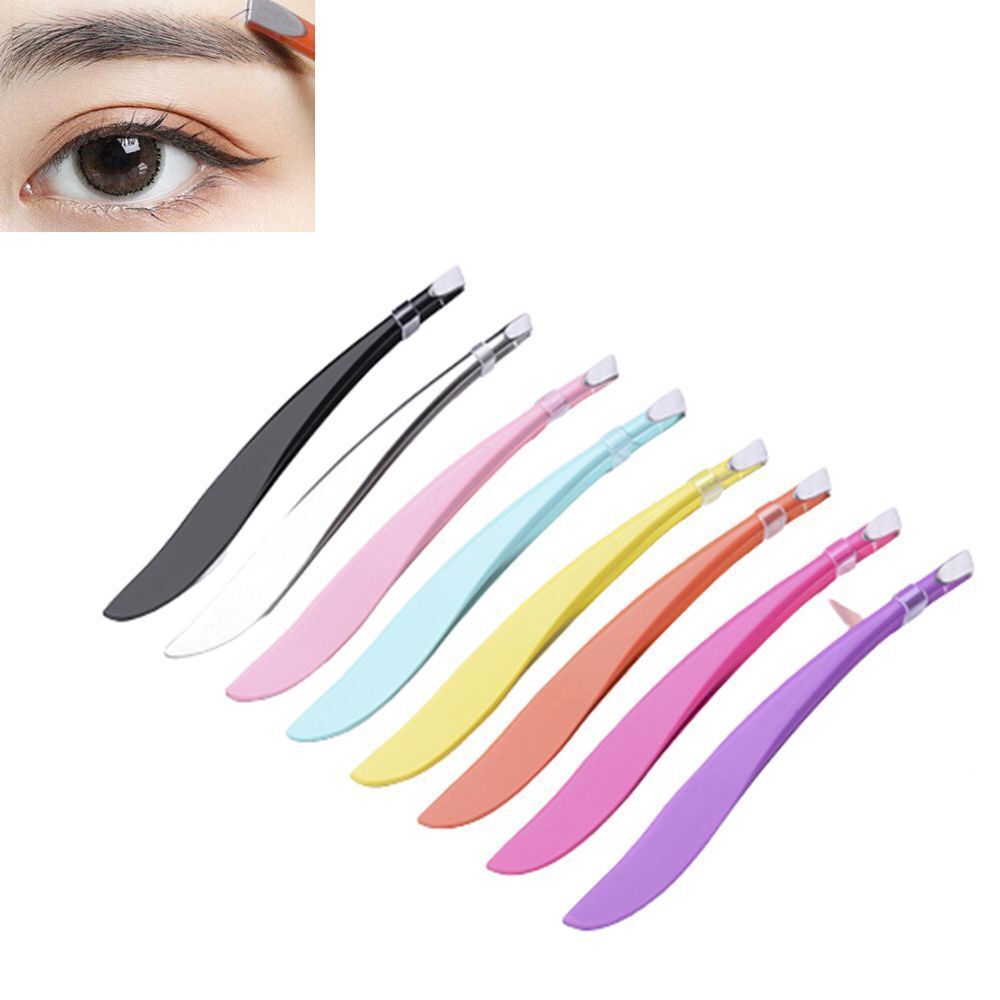 Beauty Eye Brow Trimmer Hair Removal Slanted Puller Eyelashes Eyebrow Tweezers