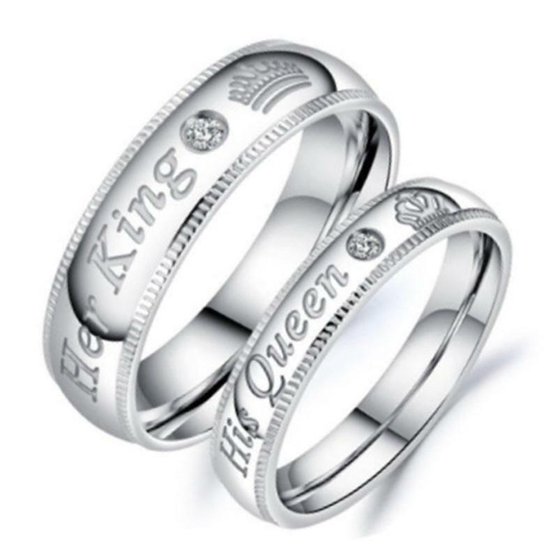 Her King and His Queen Alloy Ring Set Romantic Jewelry Ring Anniversary Gifts