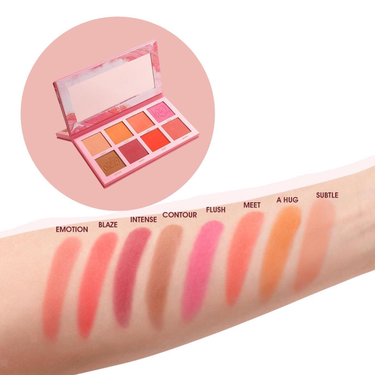 8 Colors Blush Palette Long Lasting Eyeshadow Blusher Conditioning Make Up