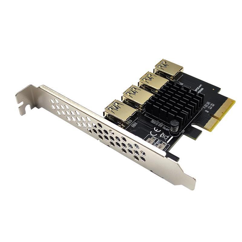 Graphics PCI-E 4X to 16X Adapter Board Extension PCIE 1 to 4 USB3.0 Adapter Card