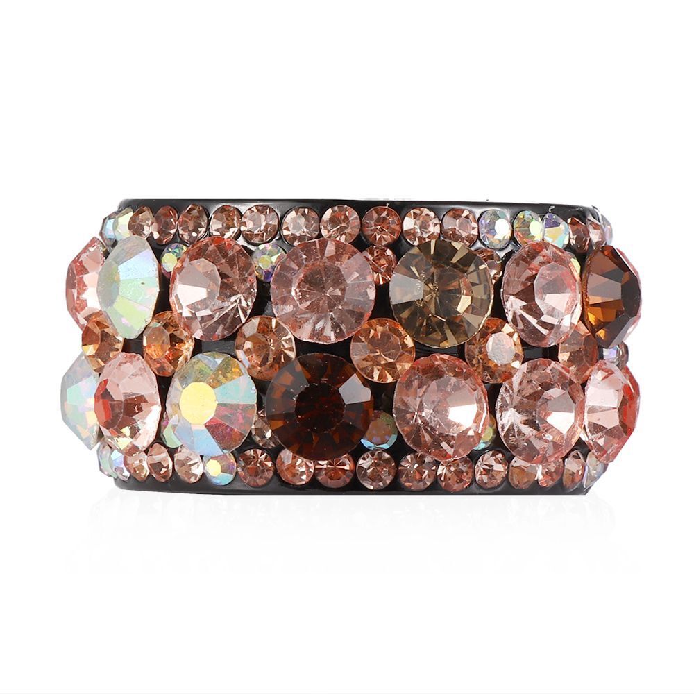 Diamond Ring Plastic Buckle Headband Crystal Hairband Hair Clip Ponytail Holder