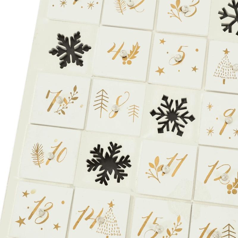 24 Day Advent Calendar Wooden Countdown to Christmas Calendar Deco w/ 24 Drawers