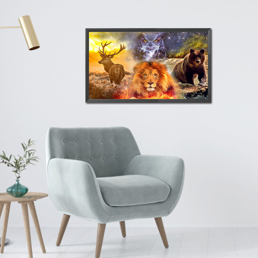 5D Diamond Painting Animal Full Round Mosaic Canvas Picture DIY Home Decor