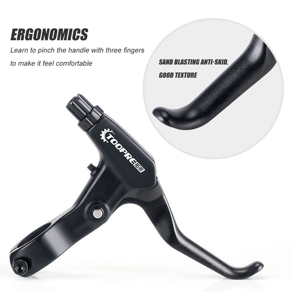 TOOPRE Aluminum 3-Finger Brake Lever Set for MTB Road Folding Bike (Black)