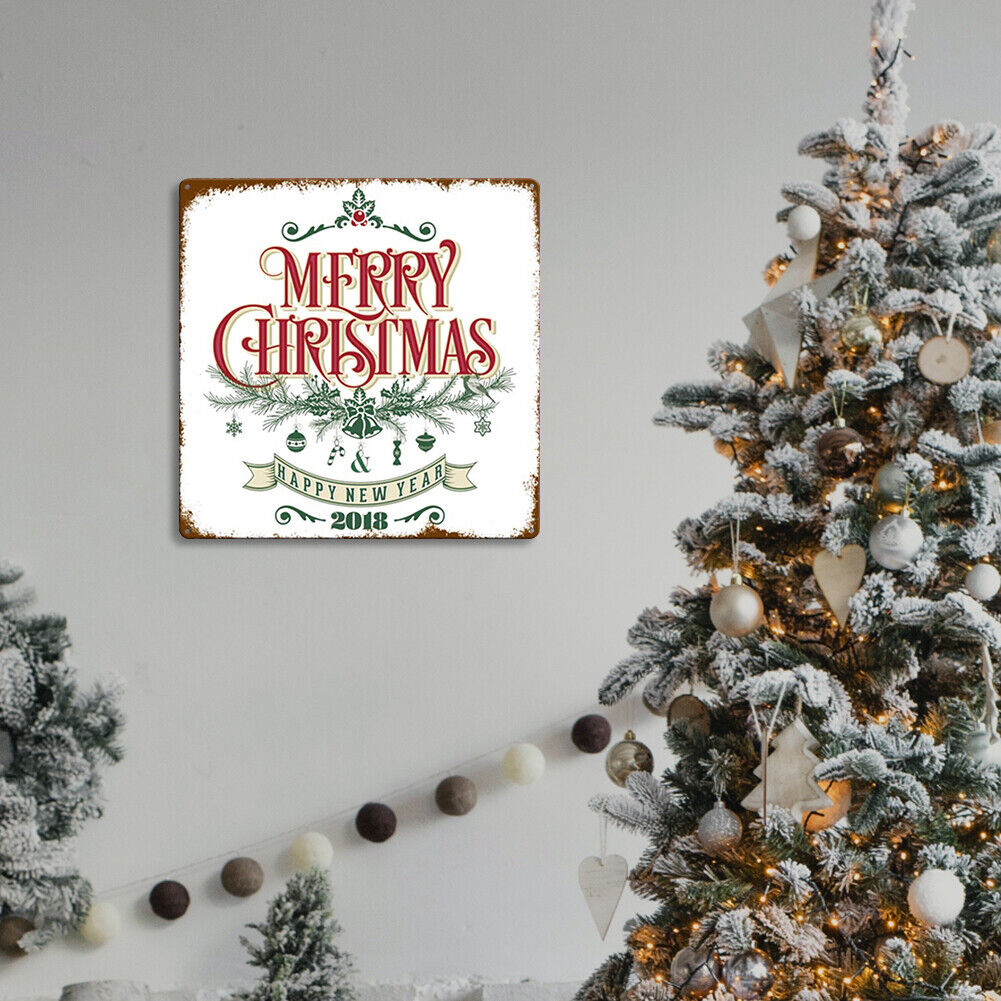 Square Metal Tin Sign Plaque Wall Christmas Poster Iron Painting (2220-02)