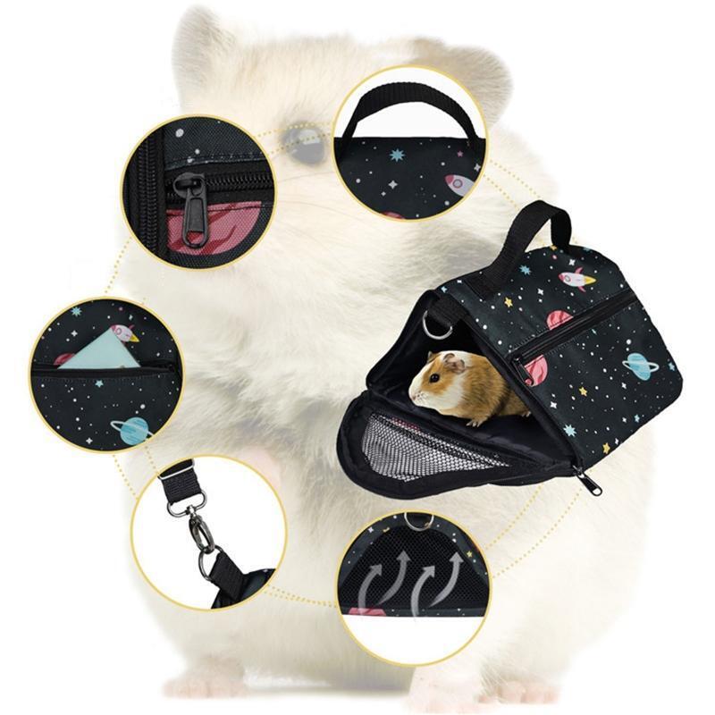 Hamster Carrier Adjustable Strap Portable Handle Small Pets Travel Bag Pouch