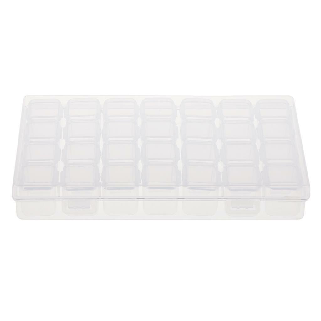 6Pcs 28 Slots Detachable Clear Plastic   Jewelry Organizer