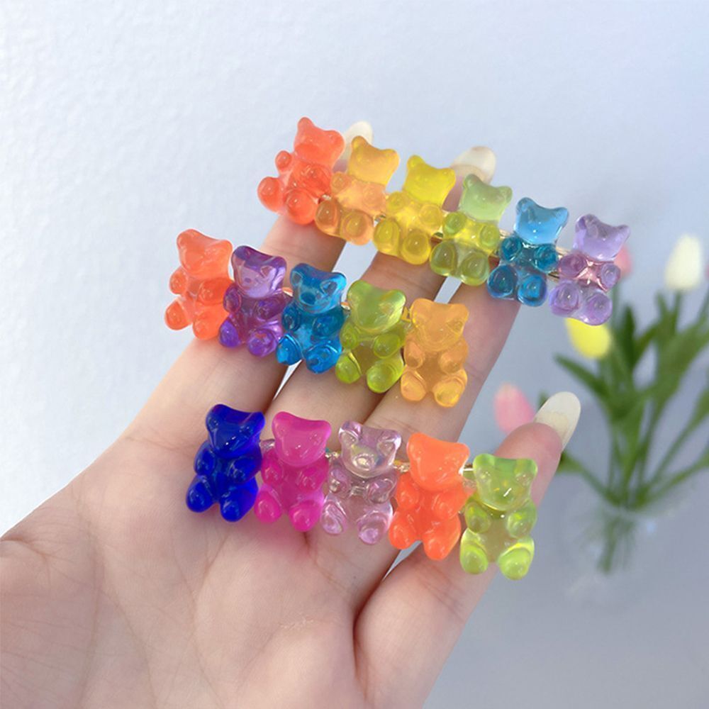 Gummy Headwear Barrette Jelly Bear Hairpin Colorful Hair Clip Candy Color
