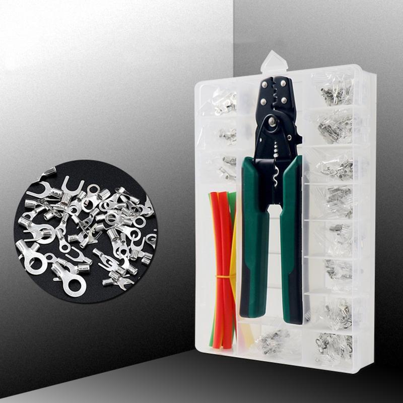 Round Cold Pressed Terminal Kit with Different Sizes Crimp Terminal Pliers Heat