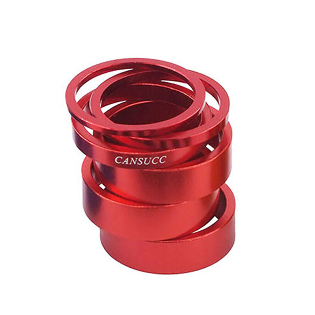 6pcs CANSUCC MTB Bicycle Headset Front Fork Washers Spacers Gasket (Red)
