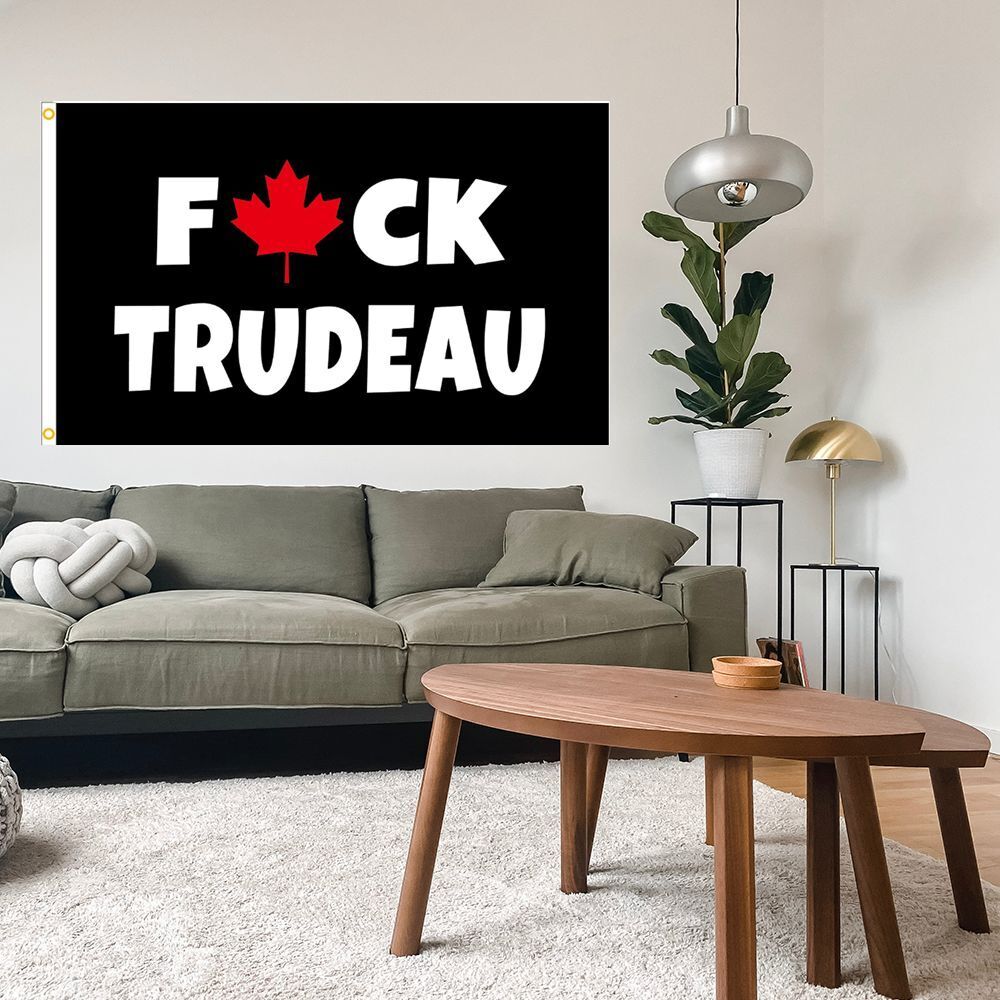 Banding Fade Resistant Outdoor Banner F Word F Trudeau Flag Polyester Fabric