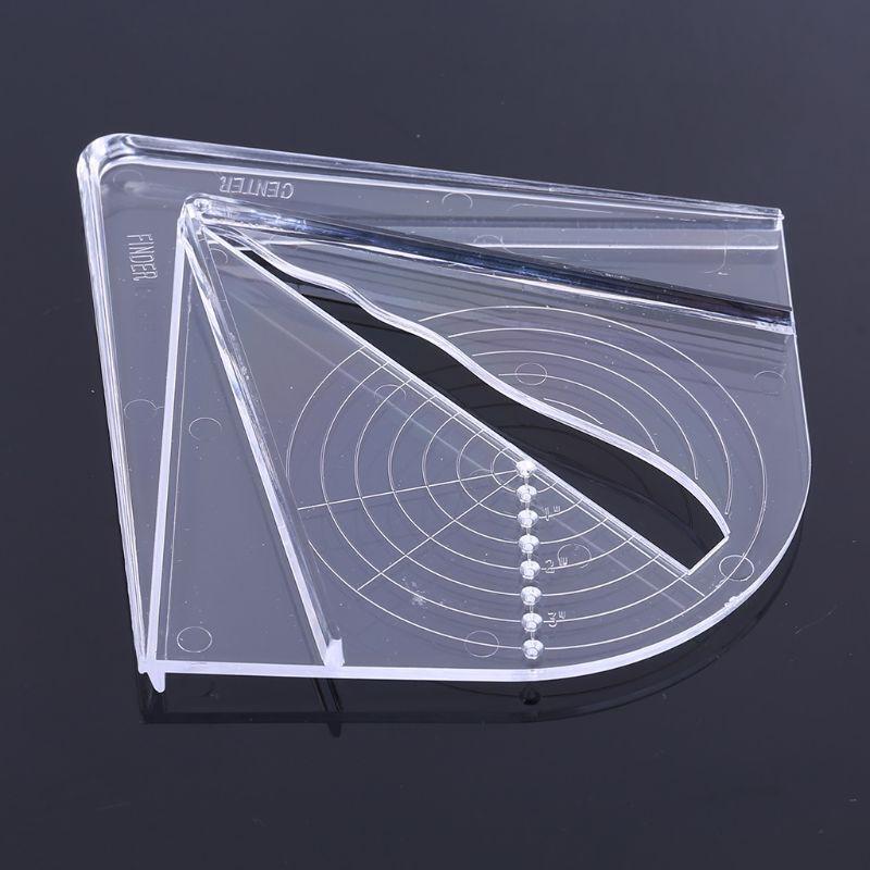 Plastic Center Finder Clear Woodwork Measuring Tool for Square Round Octagon