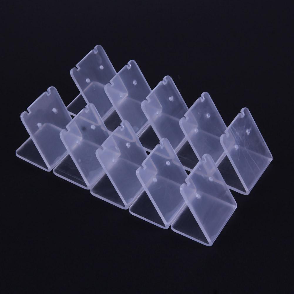10pcs Clear Acrylic Earring Jewelry Display Rack Stand Holder+Protect Flim