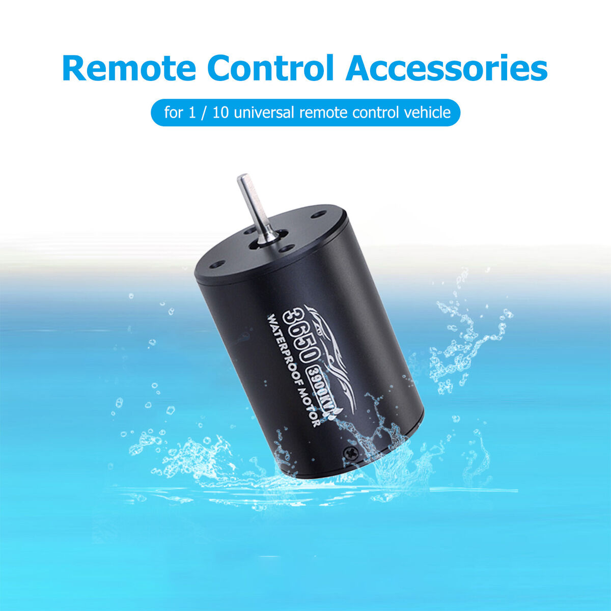 Waterproof 3650 3900KV Brushless Motor 60A ESC Combo for 1/10 RC Cars Black