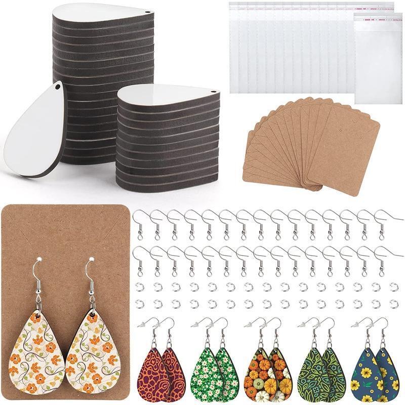 30Pieces Sublimation Blanks Products Blank for Women Girl DIY Christmas Jewelry