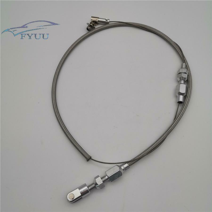 For Ford Chevy New Throttle Pedal Cable Stainless Steel Braided Aluminum Ends
