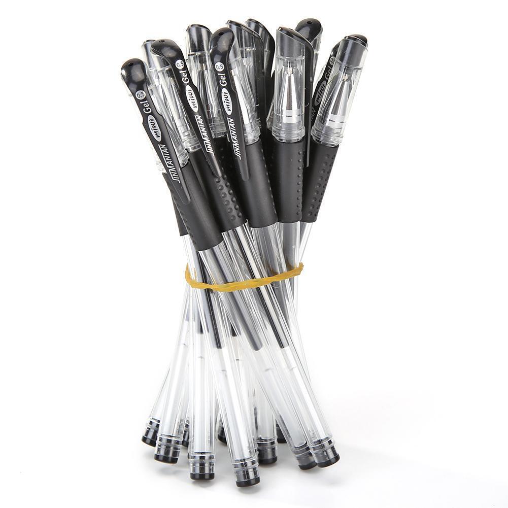 20pcs 0.5mm Neutral Black Refill Gel Pens Office School Supply Stationery