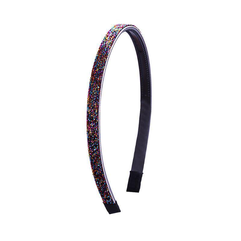 8Pcs Women Girls Colorful Thin Headband Glitter Sequins Non-Slip Teeth Hair Hoop