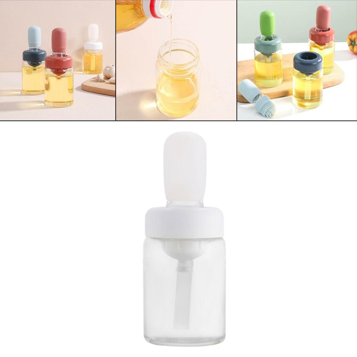 Set of 3  Oil Bottle with Brush for  Pastry Cooking BBQ Sauce