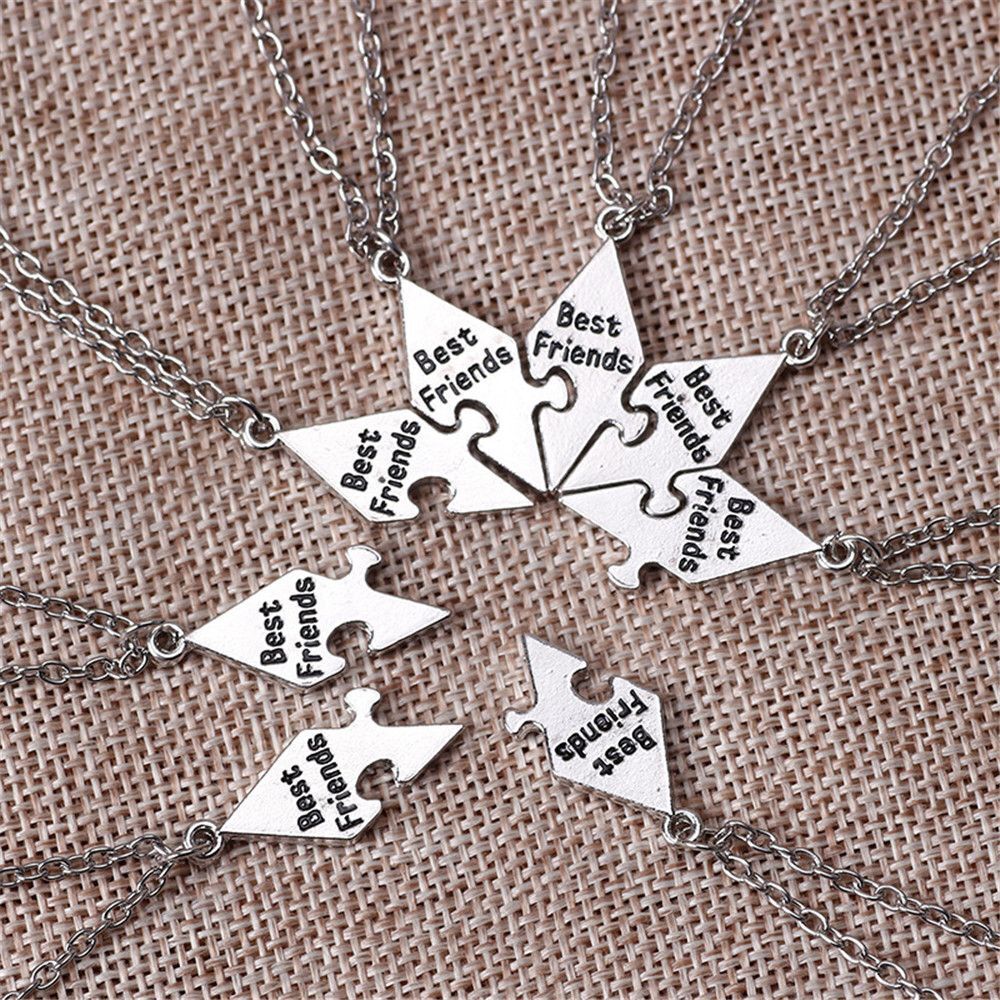 Pendant Bff Friendship Necklace Puzzle Piece Best Friend Necklace Stitching
