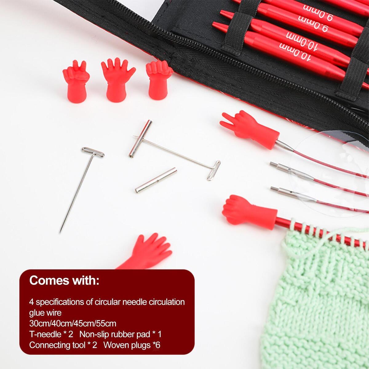With Bag Grip Needles Sewing Tools Knitting Needles Sets Soft Crochet Hooks