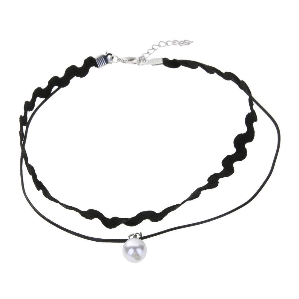 Fashion Girl Clavicle Short Necklace Lace Neck Rope(Multiple/5 Piece Sets)