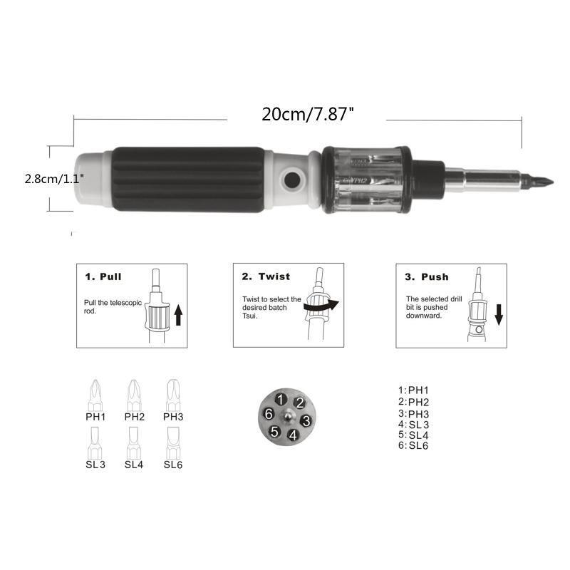 Ratchet Screwdriver Screwdriver Set with Multi Bits Retractable Screwdriver Rod