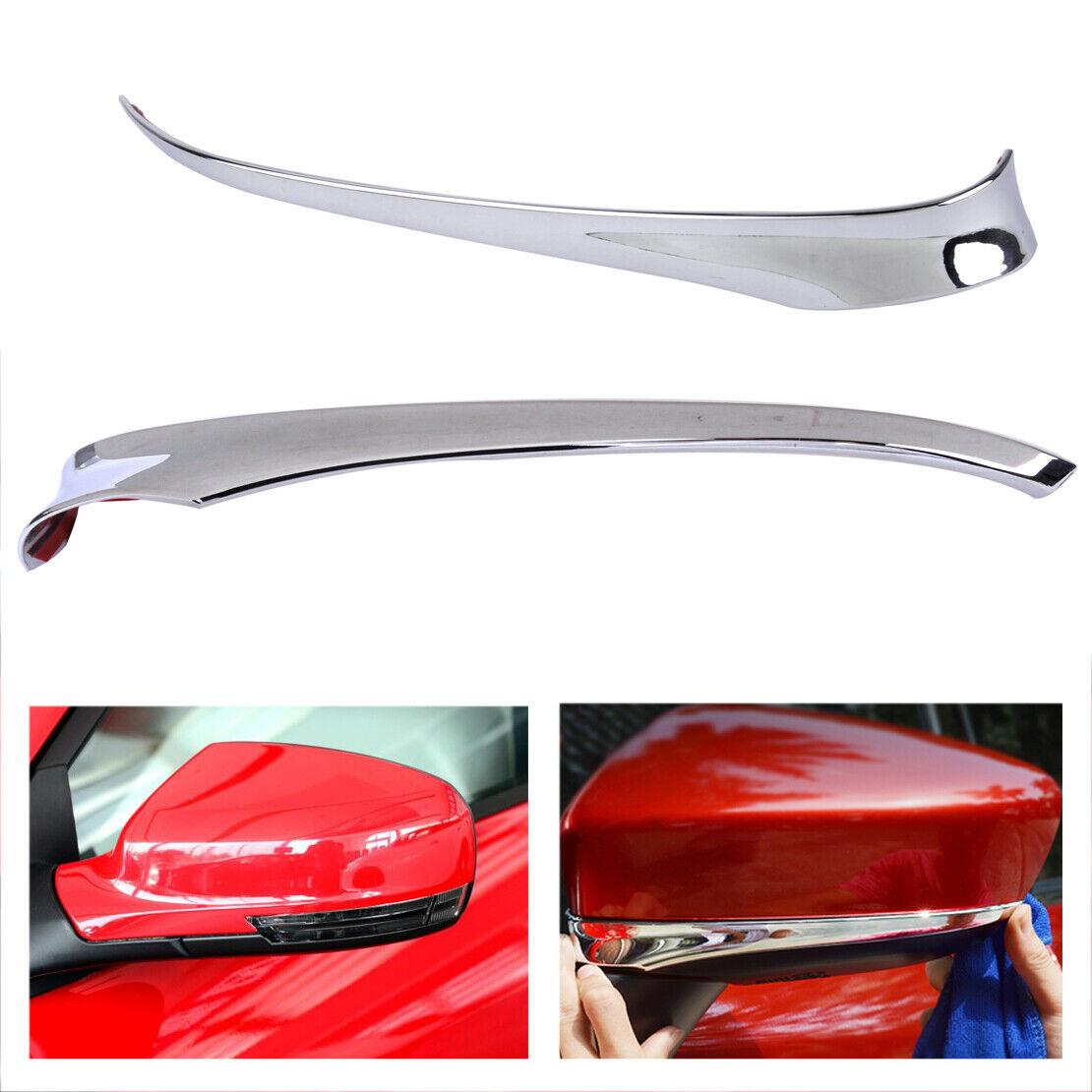 2 Chrome Plated ABS Rearview Mirror Cover Trim Fit for Mazda 6 Atenza 14-17 Li