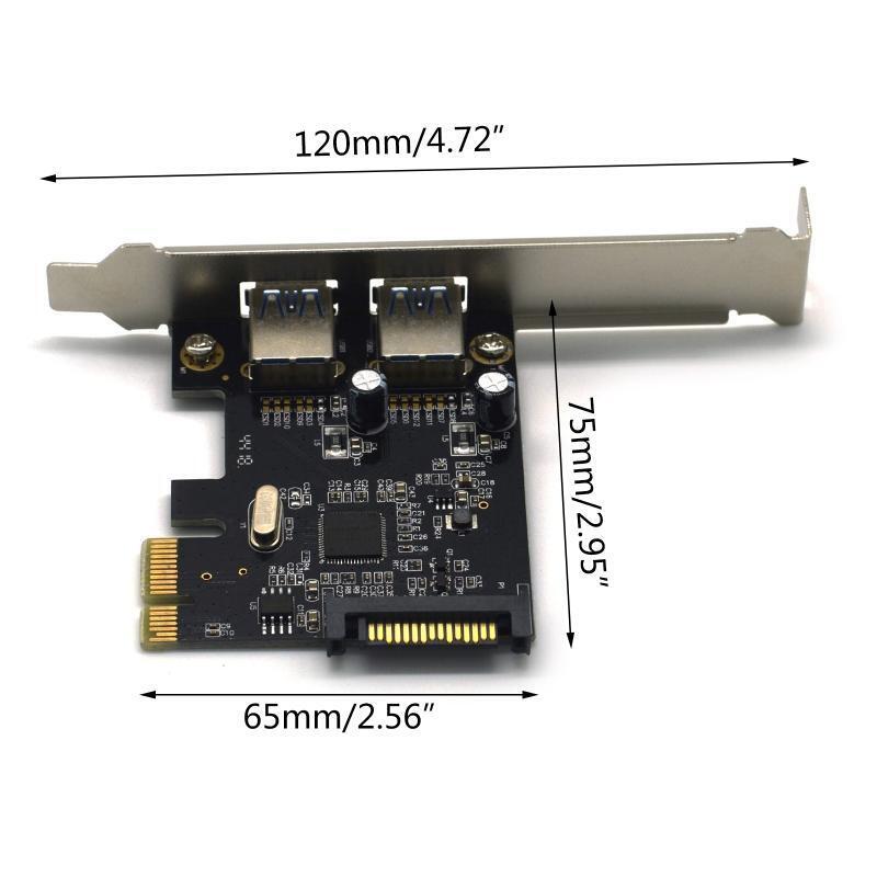 2Port 5Gbp USB3.1 PCI Express (PCIe) Expansion Card Self-Powered PCIe Converter