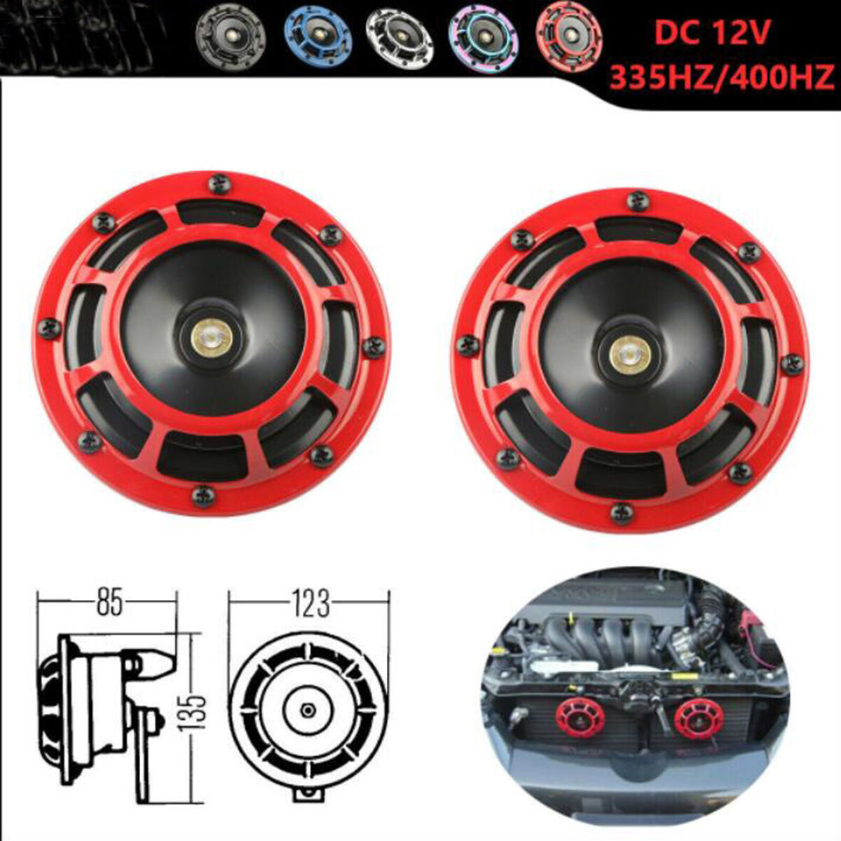 For Motorcycle Car Truck SUV Boat 12V 115DB Super Loud Train Air Horn Waterproof