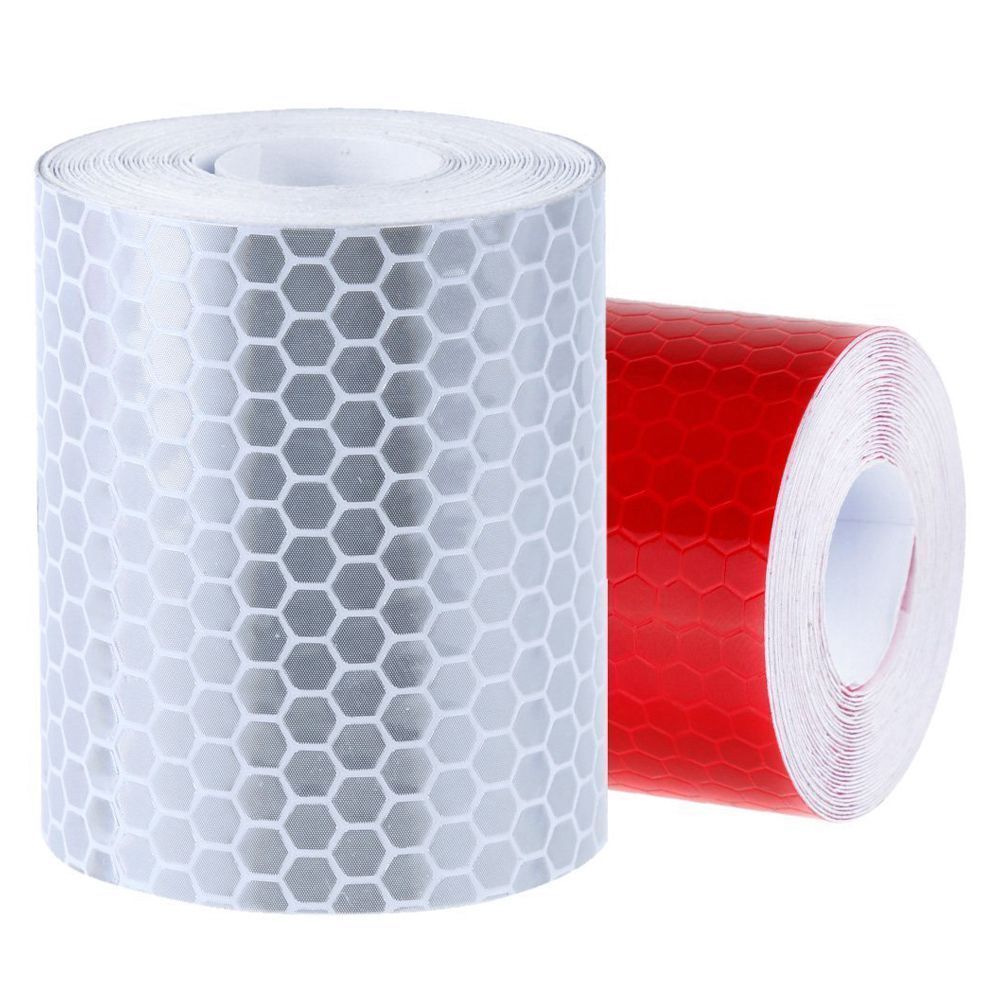2 pcs 50mm × 3 meter Adhesive Tape Warning Tape Reflector Tape Security Ma O1L1