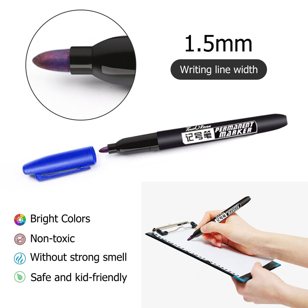 Oiliness Non-Fading & Waterproof Marker Pen Non-Erasable Marker Pen (B)