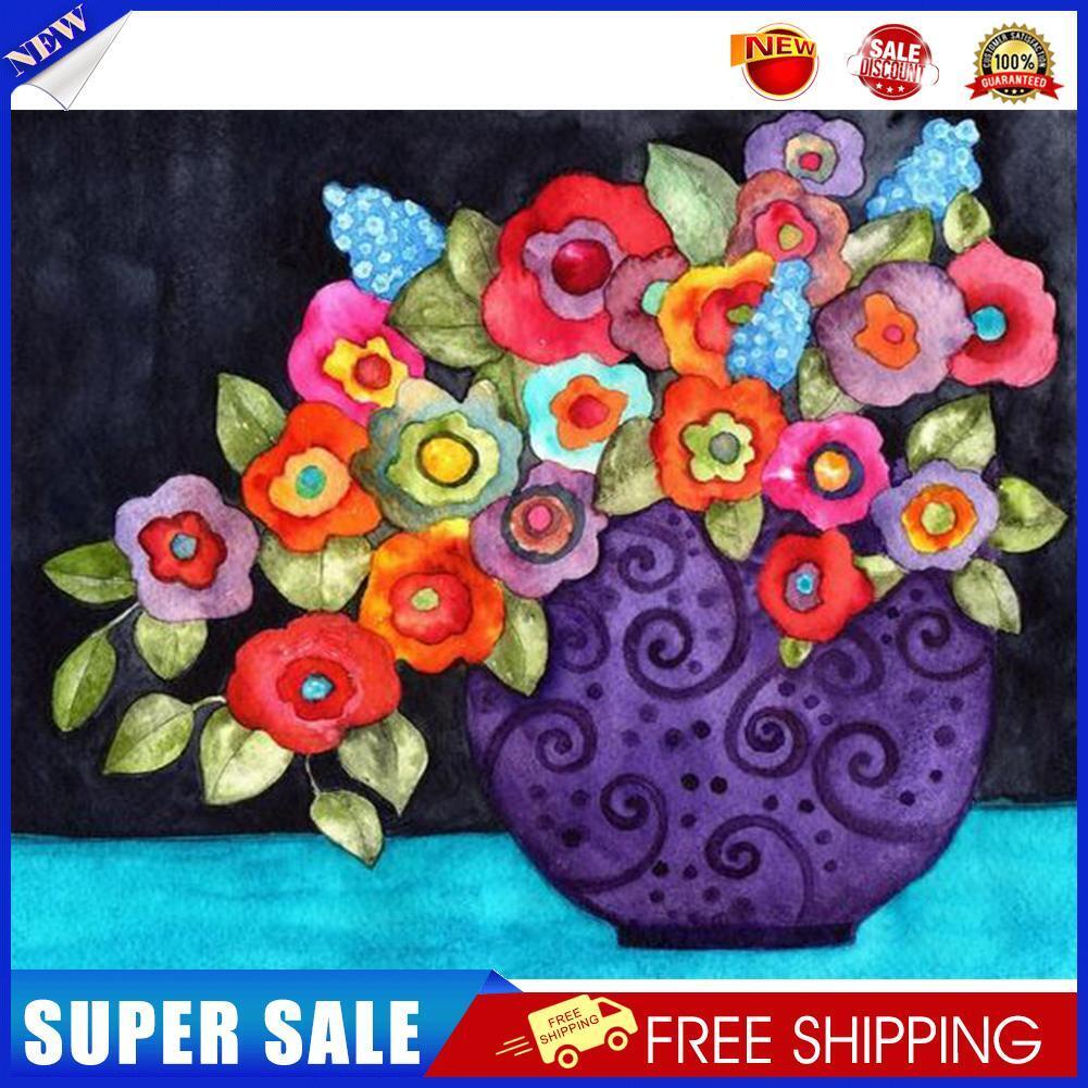 40x50cm Frameless Oil Paint By Numbers DIY Vase Painted Canvas Picture