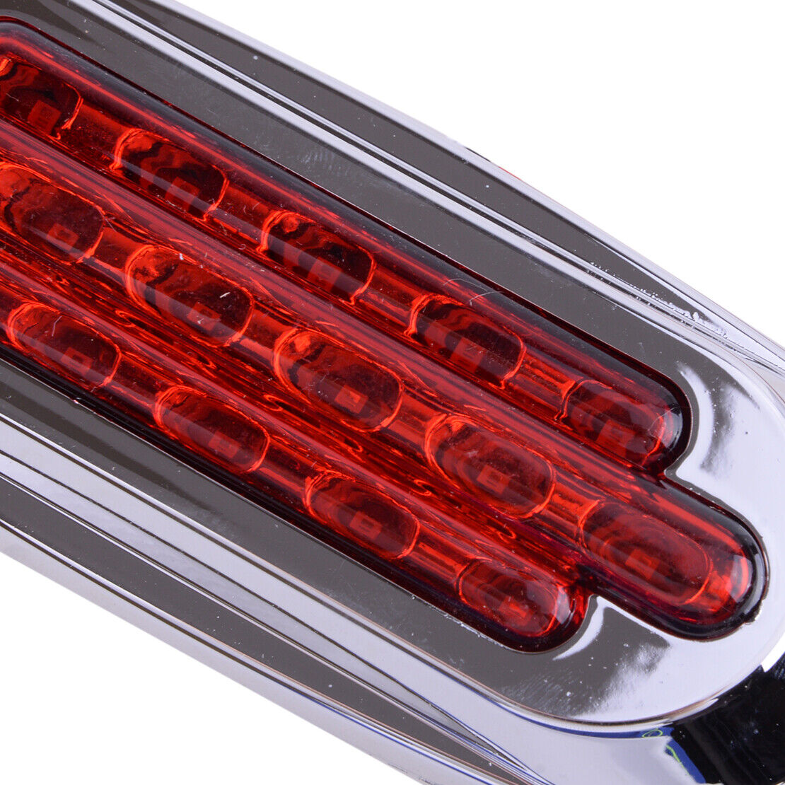 2pc Red 16 LED Chrome Side Marker Clearance Lamp Turn Signal Light Truck Trailer