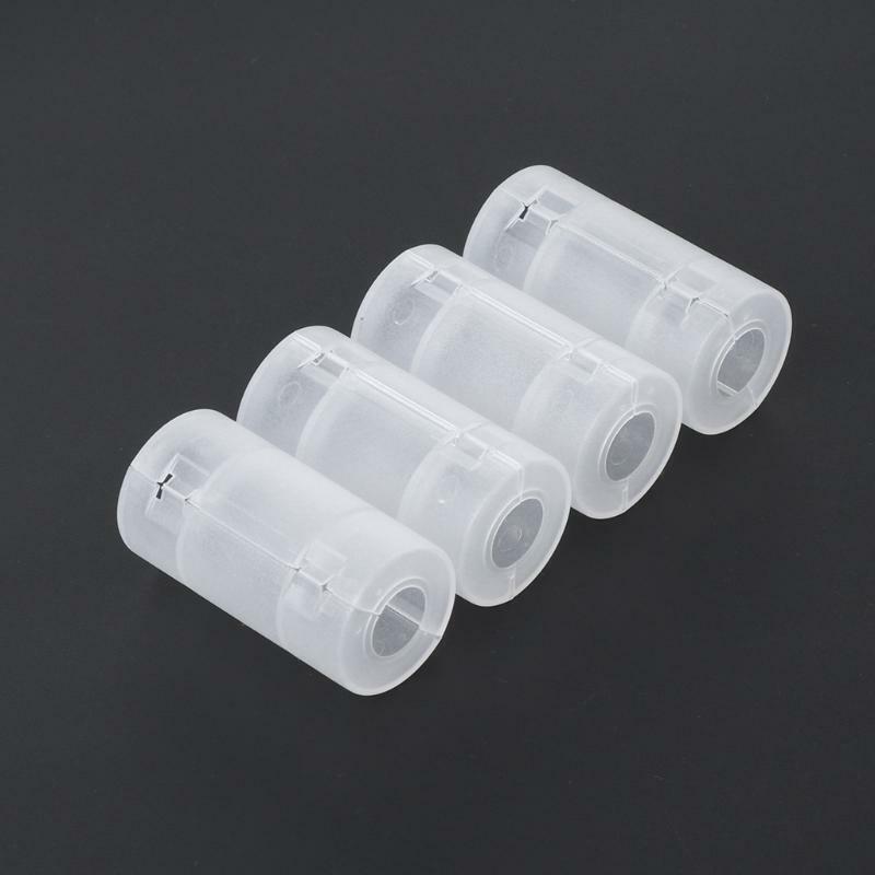Translucent AA To C Size Cell Battery Converter Adaptor Holder Case Shell Cover