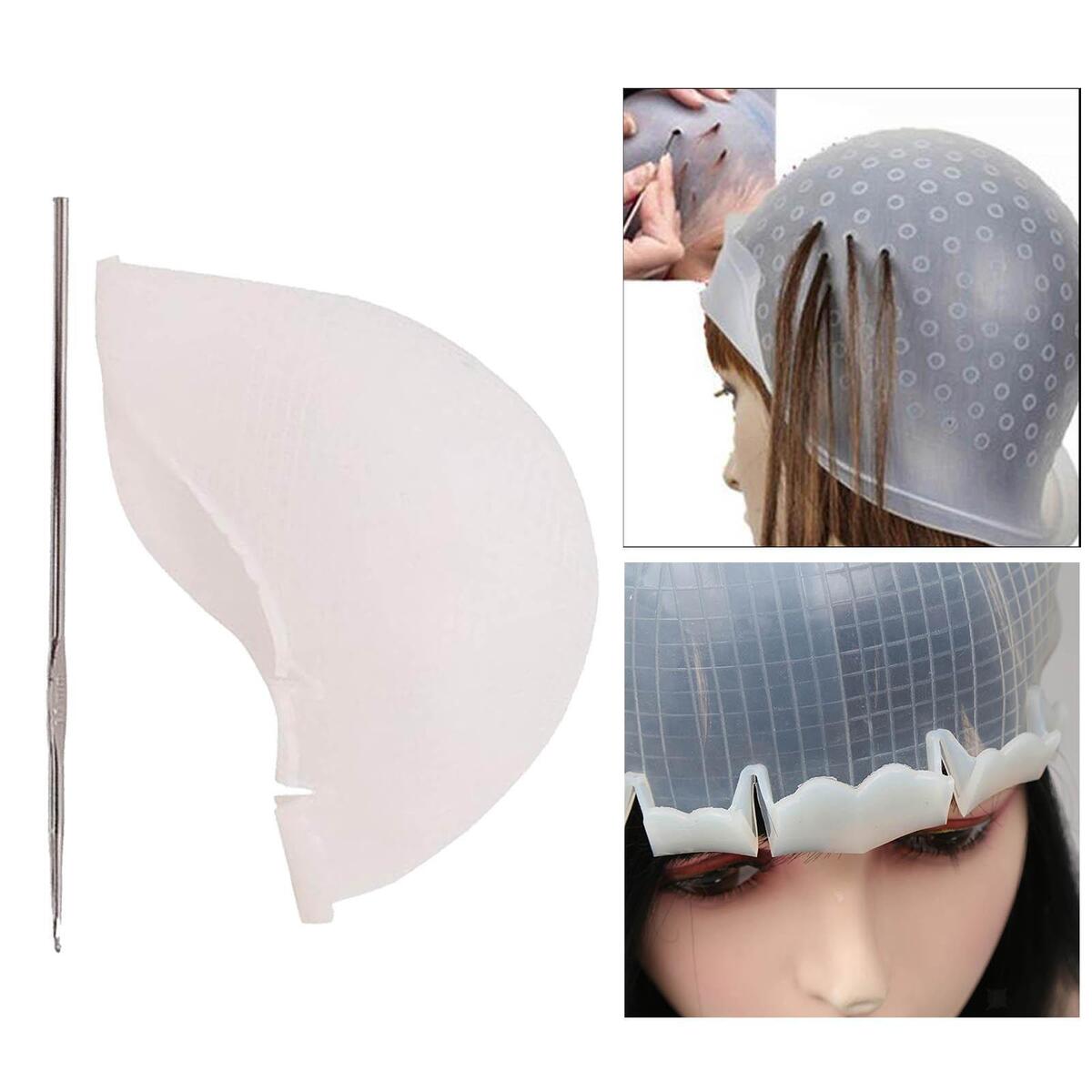 Silicone Hair Coloring Hat for Women Girls with Hook for Hair Color Hair