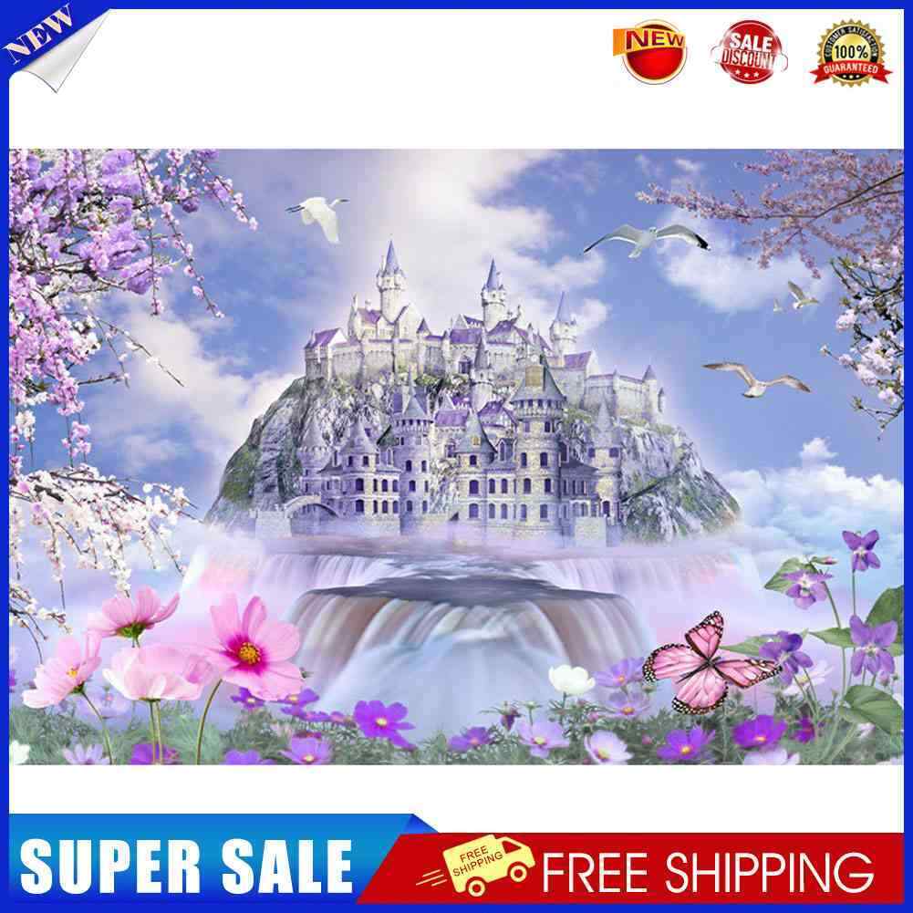 IY Full Round Drill Diamond Painting sky castle Mosaic Rhinestone Art Craft